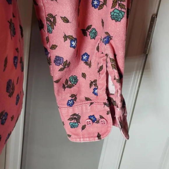 Eddie Bauer Pink Floral Print Women's Long Sleeve 100% Cotton Top Size Small - Picture 9 of 12